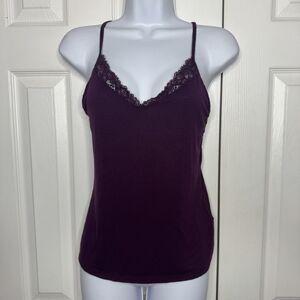 Vintage Mudd Size M Lace Trim Camisole Tank Purple Y2K